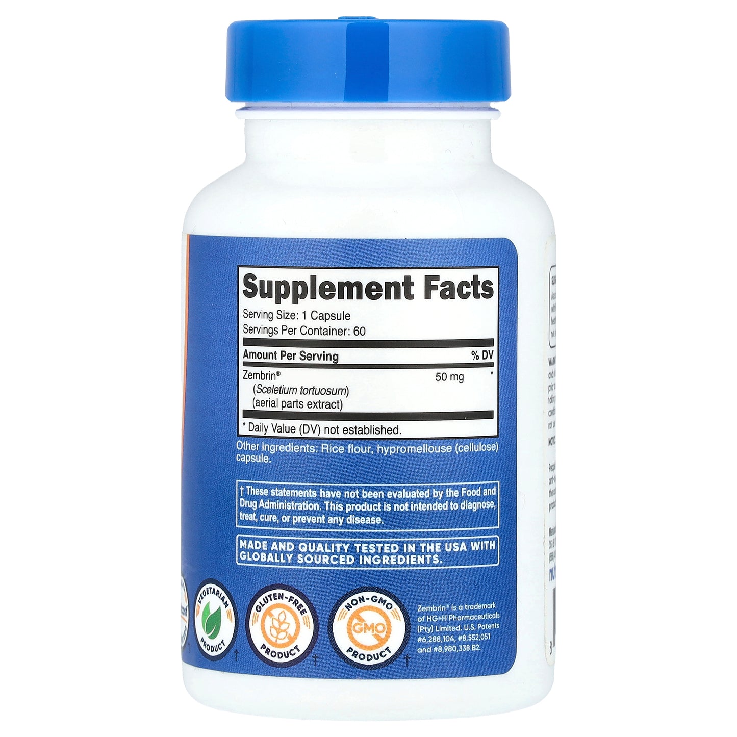 Nutricost, Sceletium Tortuosum, 50 mg , 60 Capsules