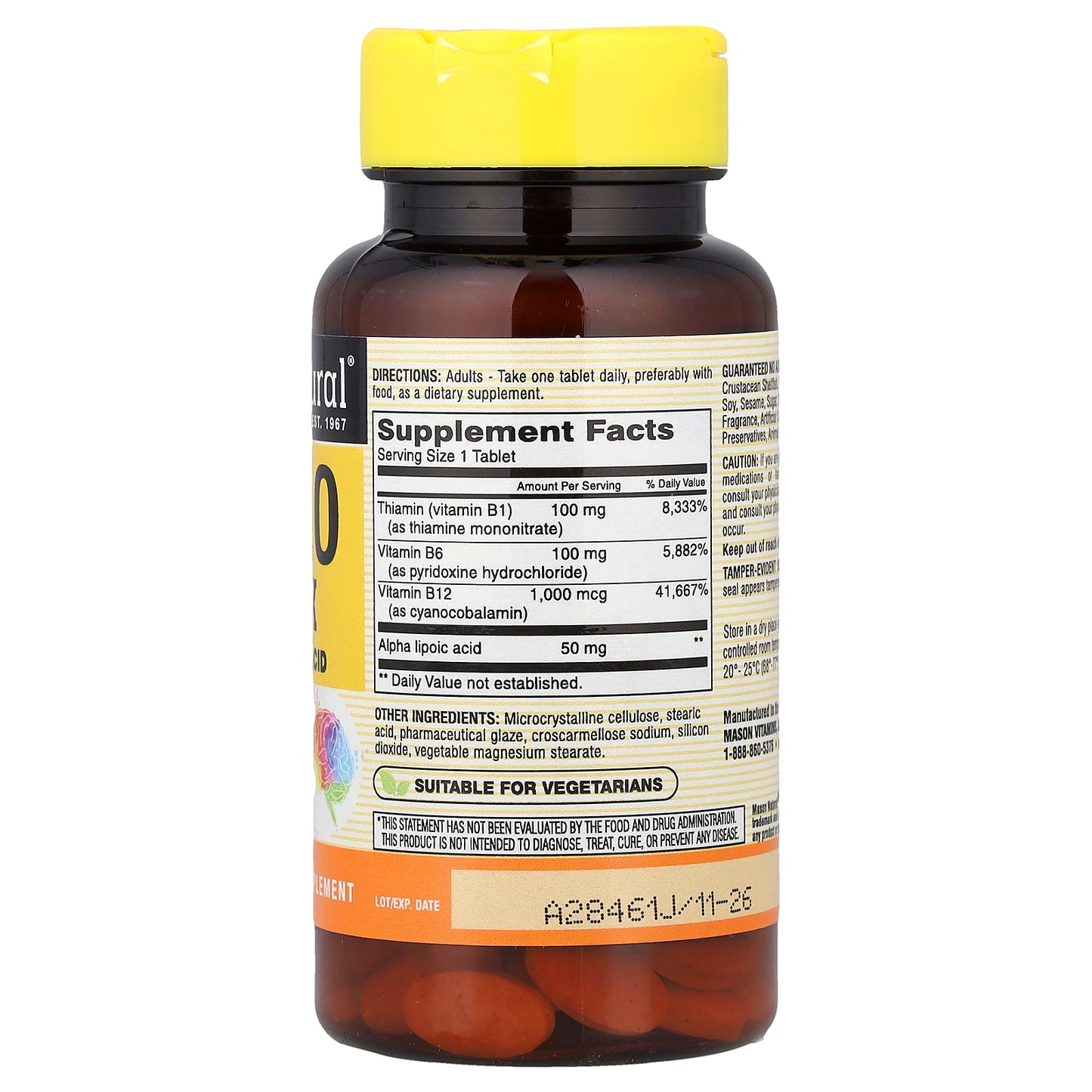 Mason Natural, Neuro Complex with Alpha Lipoic Acid, 100 Tablets