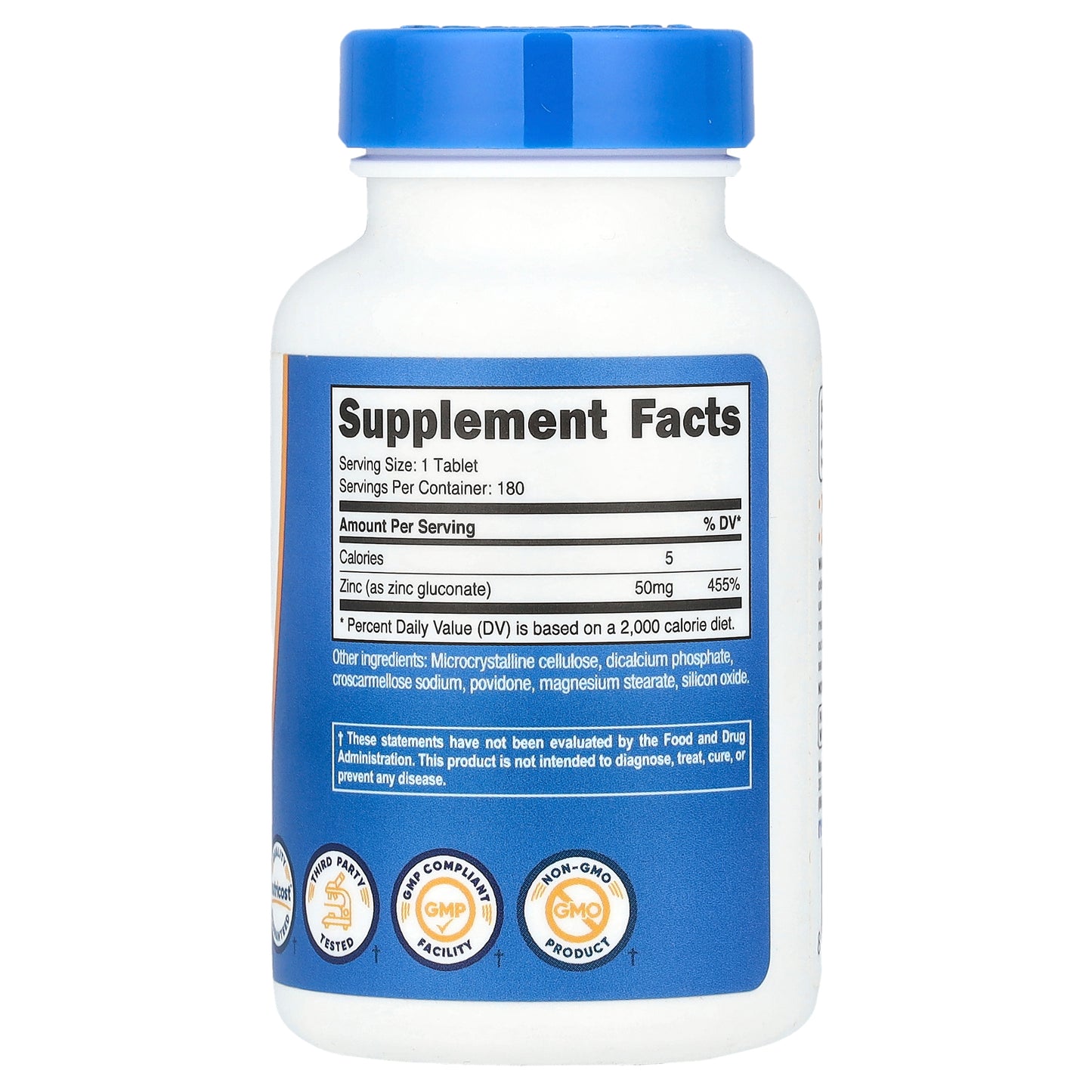 Nutricost, Zinc Gluconate, 50 mg, 180 Tablets