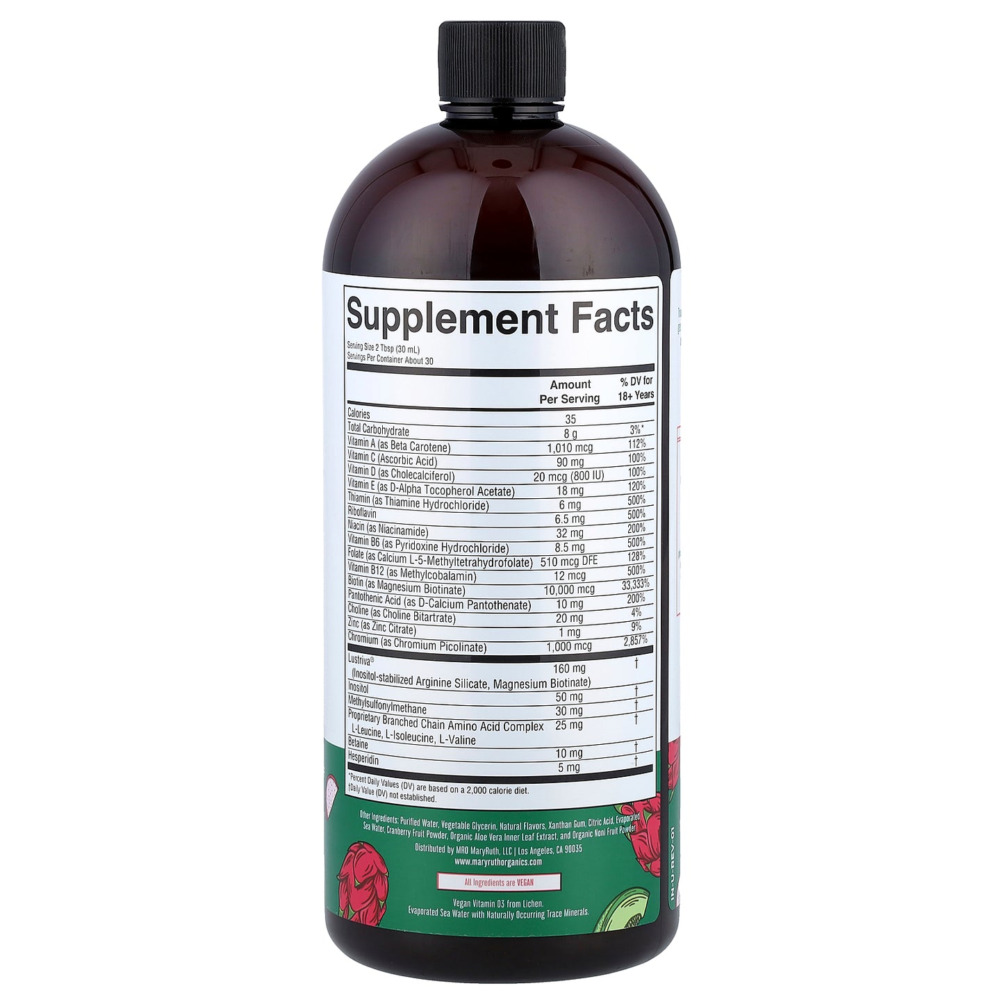 MaryRuth's, Liquid Morning Multivitamin + Hair Growth, Dragon Fruit Melon, 30 fl oz (887 ml)