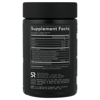 Sports Research, Keto + ACV, 120 Veggie Capsules