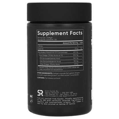 Sports Research, Omega-3 Fish Oil, Mini Gels, 120 Softgels