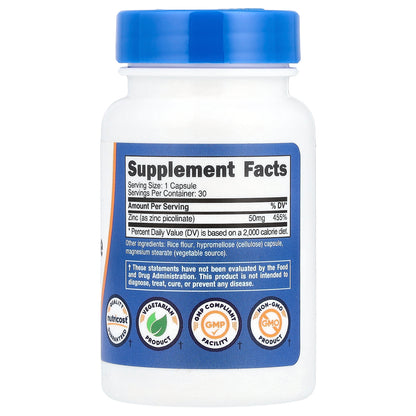 Nutricost, Zinc Picolinate, 50 mg, 30 Capsules