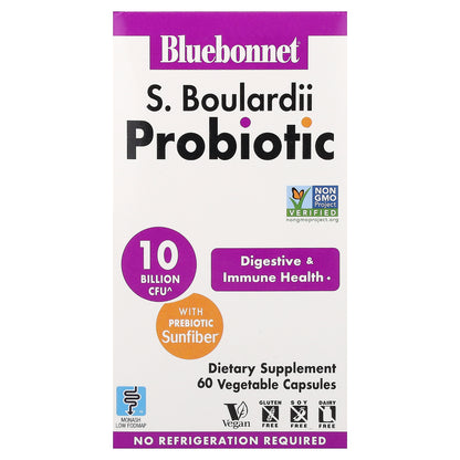 Bluebonnet Nutrition, S. Boulardii Probiotic, 60 Vegetable Capsules