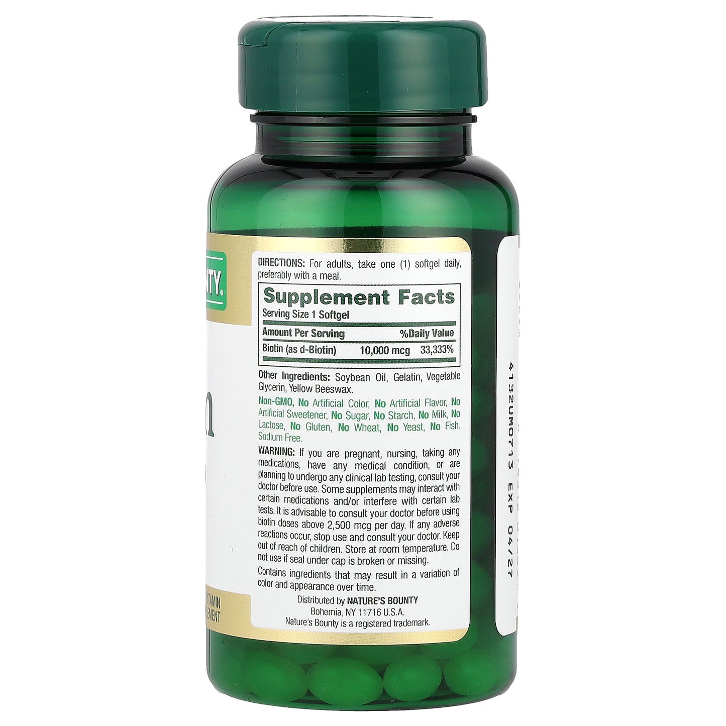 Nature's Bounty, Biotin, 10,000 mcg, 180 Rapid Release Softgels