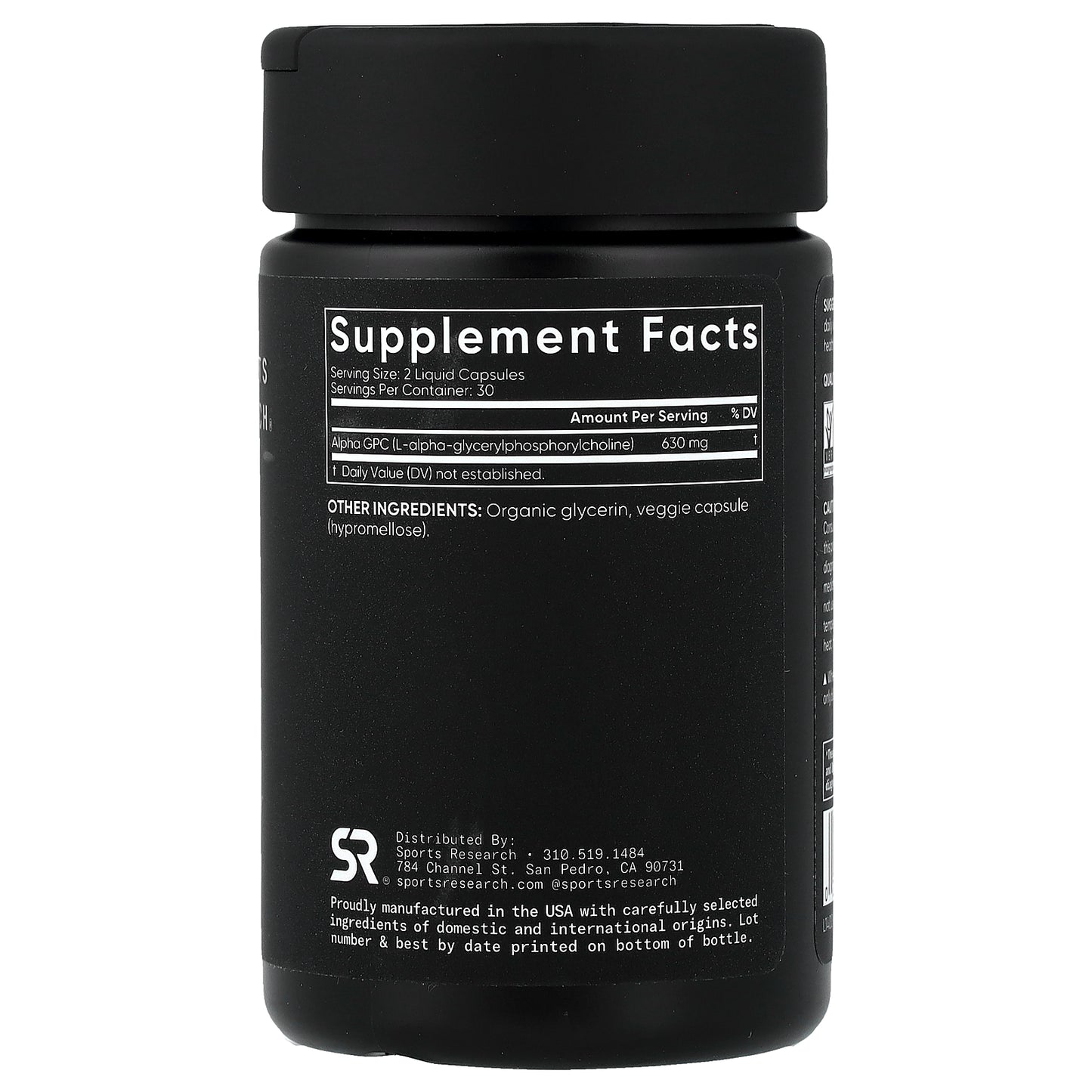 Sports Research, Alpha GPC, 60 Liquid Veggie Capsules (315 mg per Capsule)