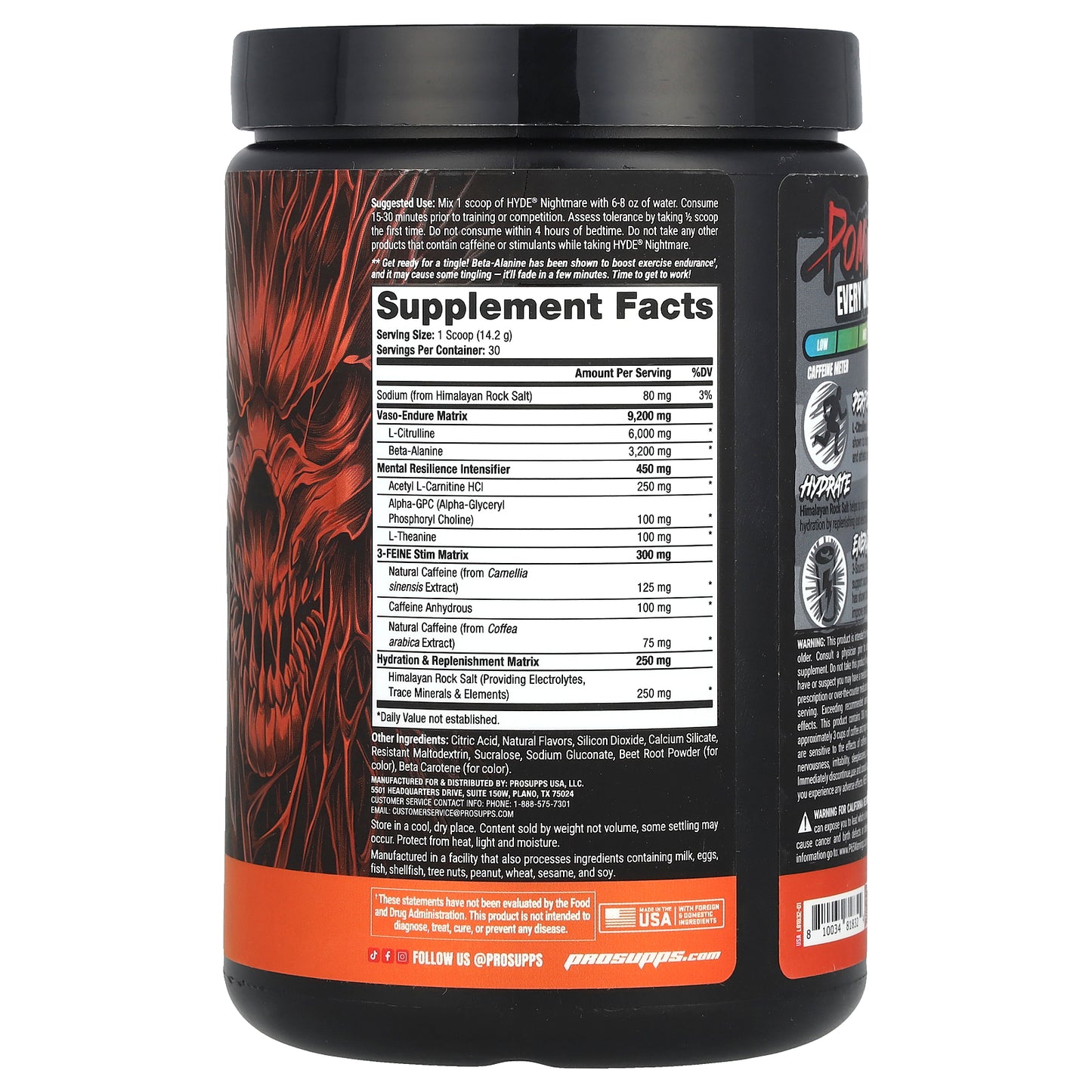 ProSupps, HYDE® Nightmare, Intense Energy Pre-Workout, Orange Screamsicle, 15 oz (425.1 g)