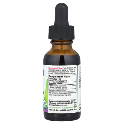 Oregon's Wild Harvest, Organic Chamomile Flowers Extract, 1 fl oz (30 ml)