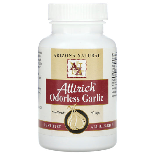 Arizona Natural, Allirich, Odorless Garlic, 90 Caps (85 mg Per Capsule)