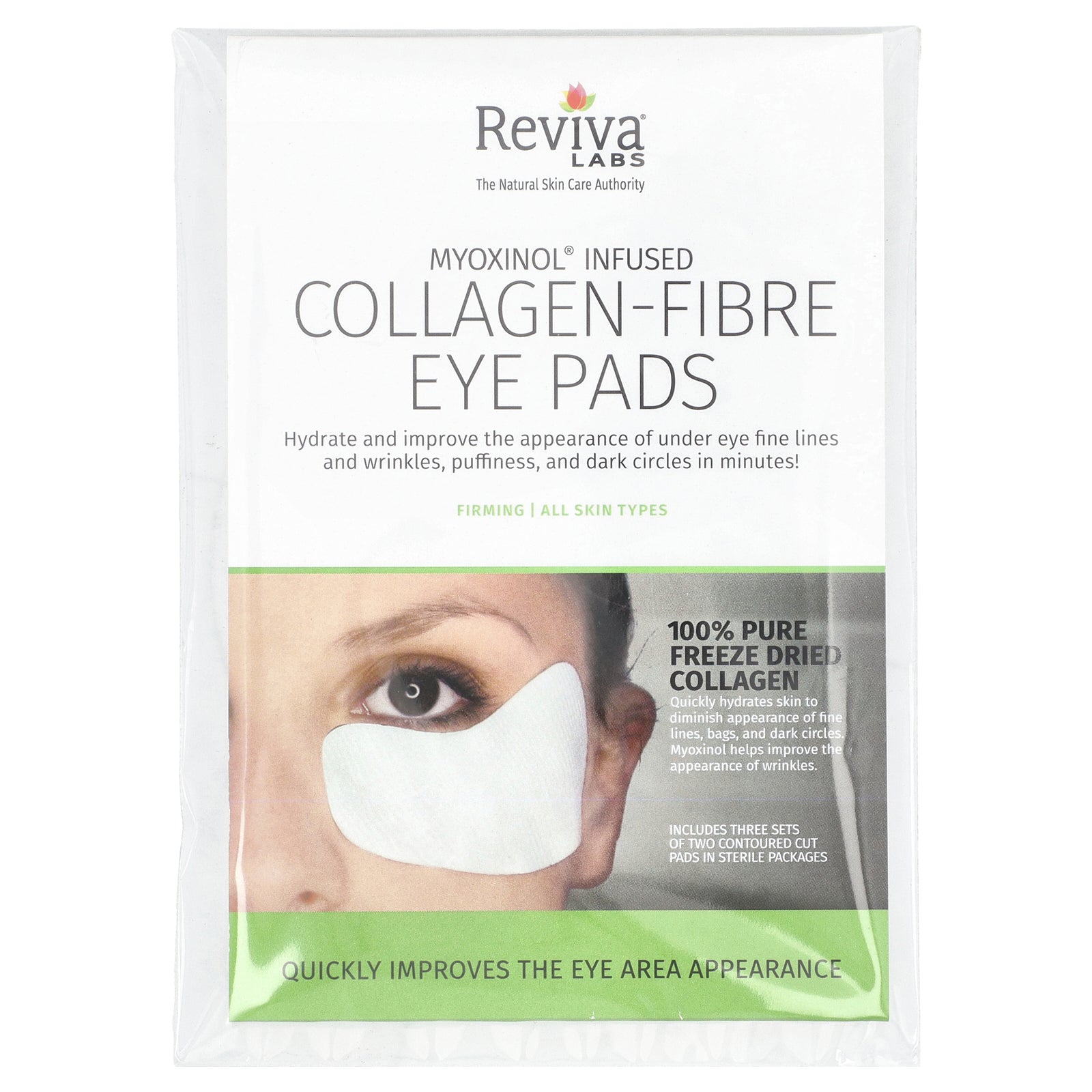 Reviva Labs, Collagen-Fibre Eye Pads, 3 Sets