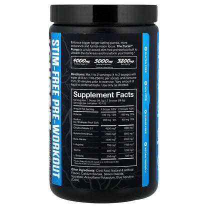 JNX Sports, Stim-Free Pump, Pre-Workout, Blue Raspberry, 20.2 oz (572 g)