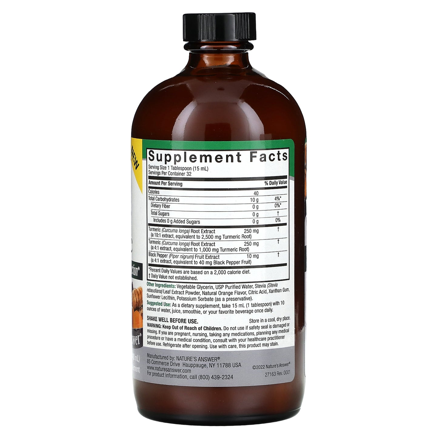 Nature's Answer, Liquid Turmeric With Black Pepper, 16 fl oz (480 ml)