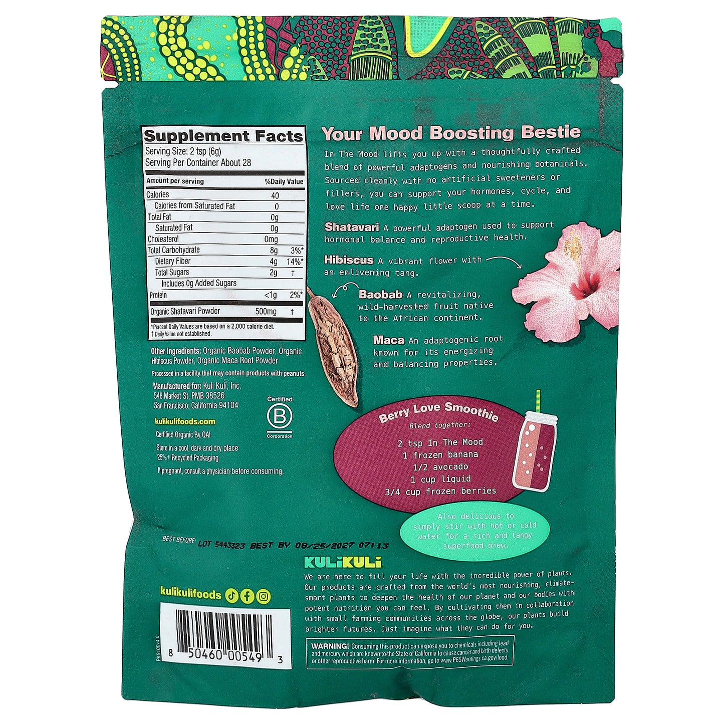 Kuli Kuli, Organic Superfood Blend, In the Mood, 6 oz (170 g)