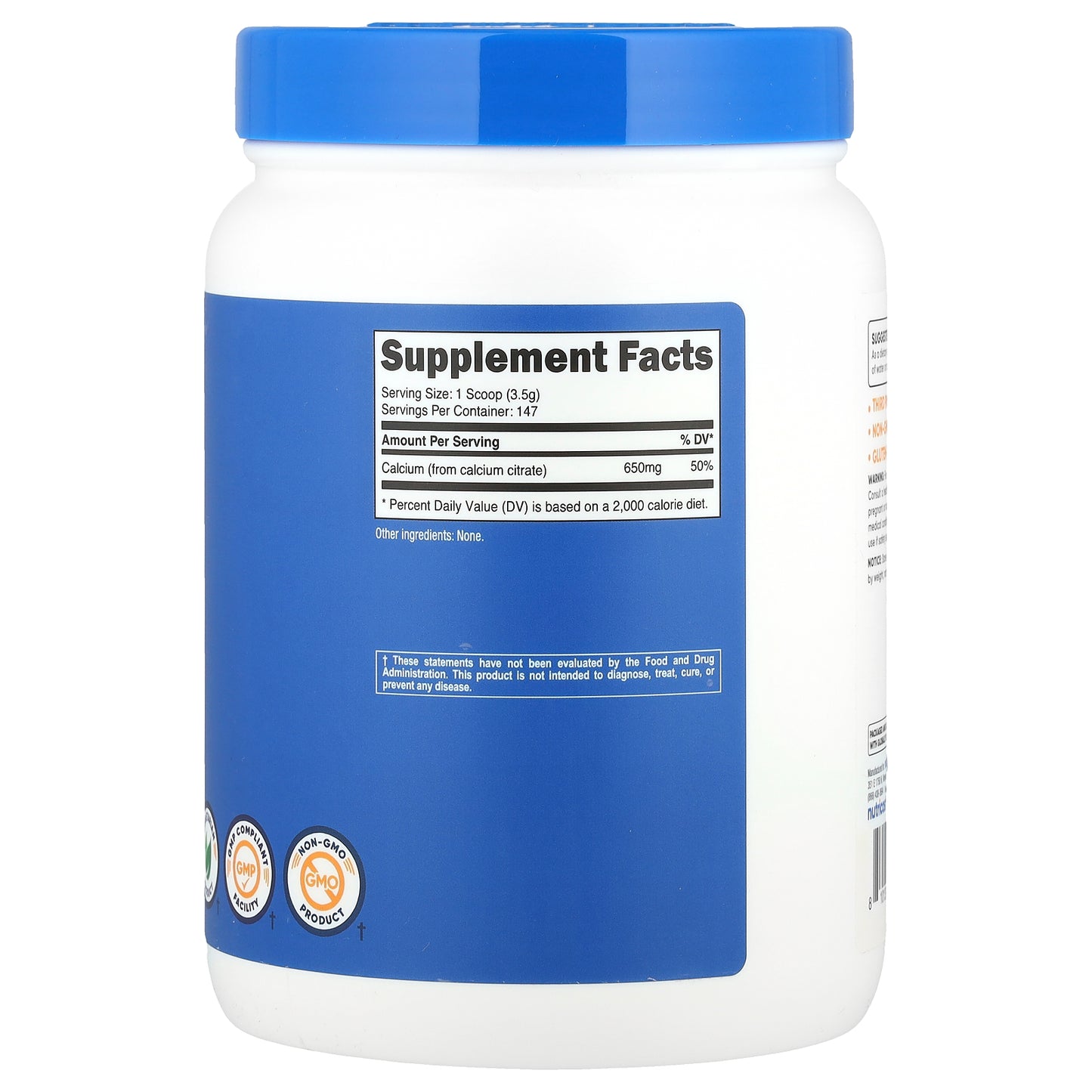 Nutricost, Calcium Citrate, Unflavored, 17.9 oz (500 g)