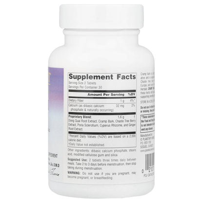 Planetary Herbals, Cramp Bark Comfort™, 60 Tablets (400 mg per Tablet)