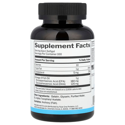 Rule One Proteins, Fish Oil, 1 g, 100 Softgels