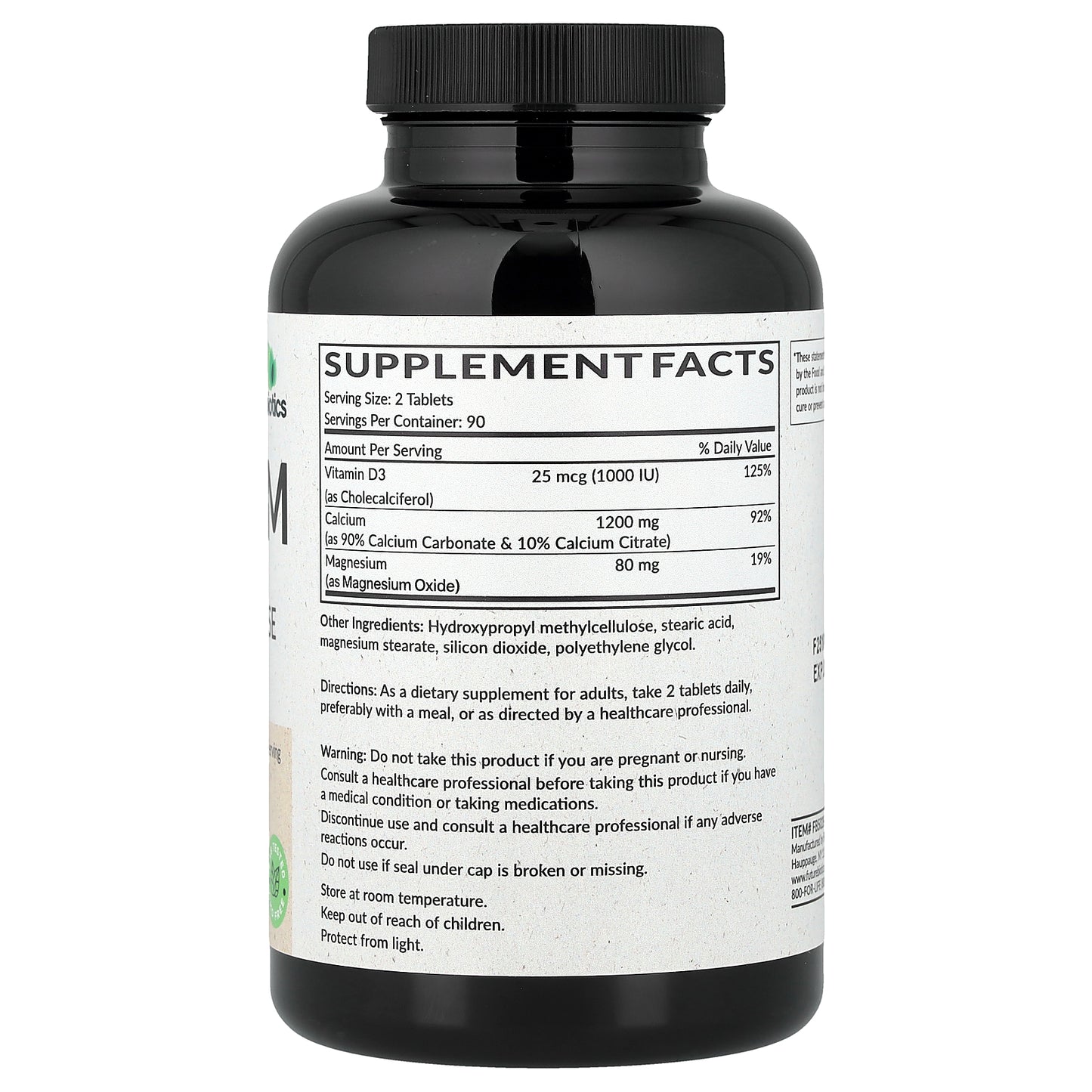 Futurebiotics, Calcium With Vitamin D3, Sustained Release, 180 Tablets