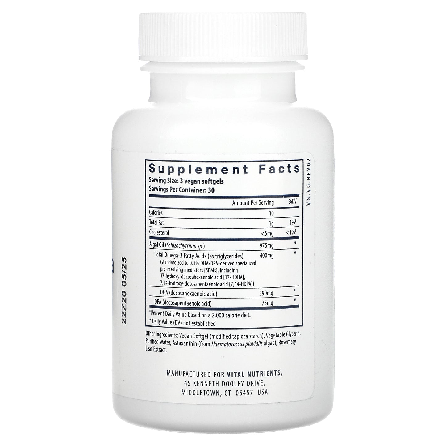 Vital Nutrients, Ultra Pure, Vegan Omega SPM+, 90 Vegan Softgels