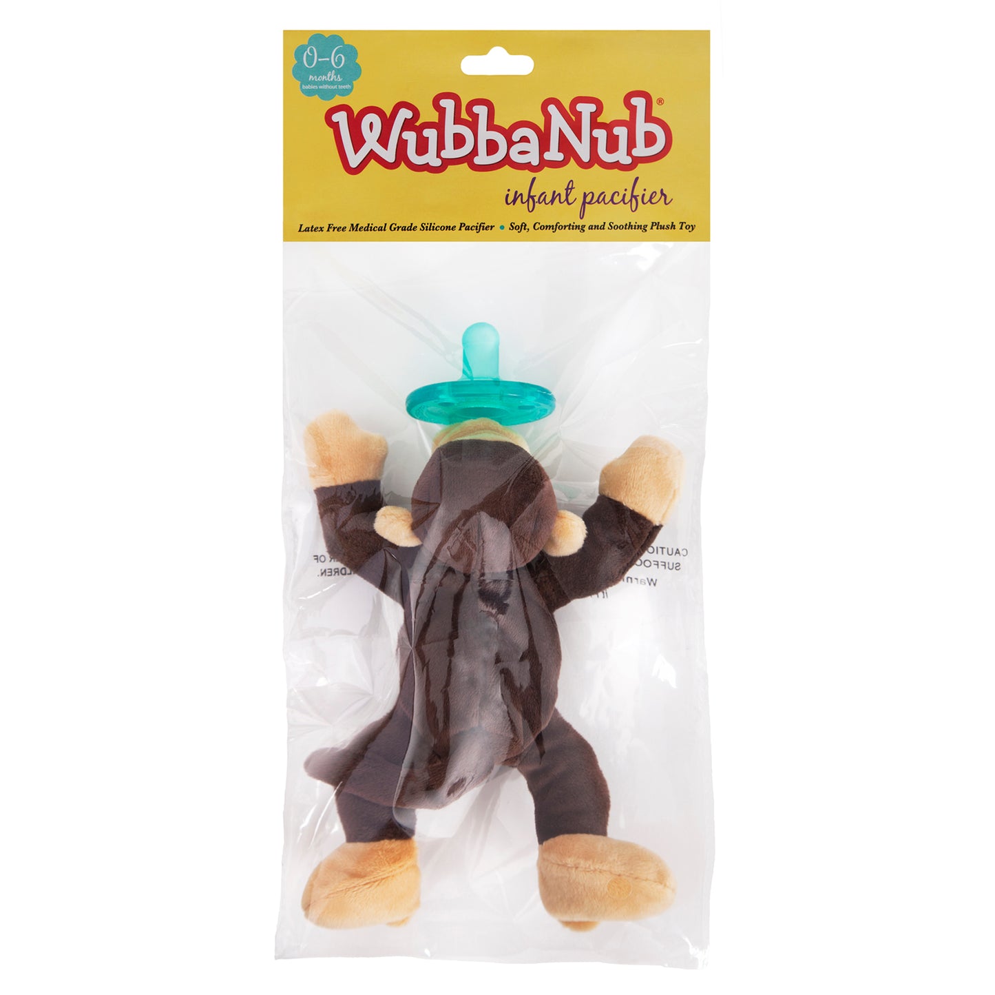 WubbaNub, Infant Pacifier, 0-6 Months, Monkey, 1 Pacifier