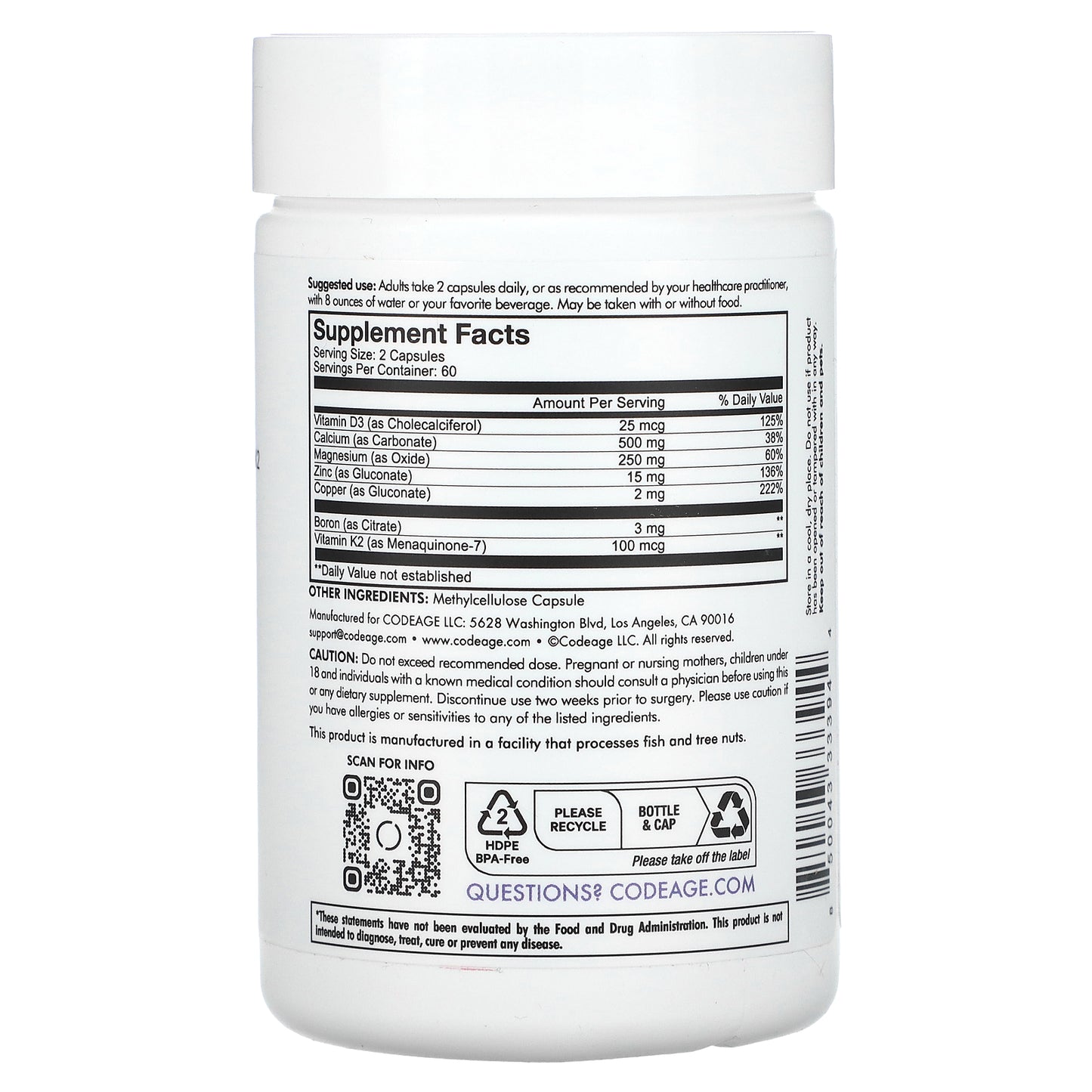 Codeage, Calcium Pro+, 120 Capsules