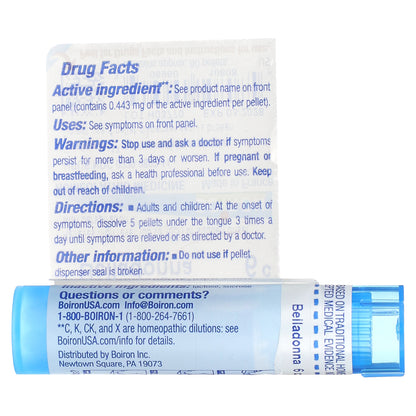 Boiron, Belladonna, 6C, Fever Relief, Approx 80 Pellets