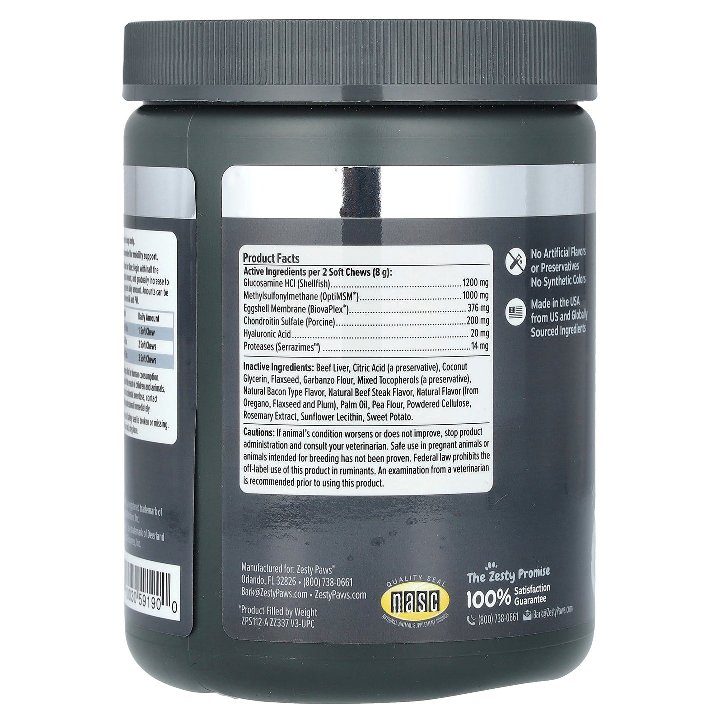 Zesty Paws, Vet Strength Hip & Joint Bites, For Dogs, All Ages, Beef & Bacon, 90 Soft Chews,12.6 oz (360 g)