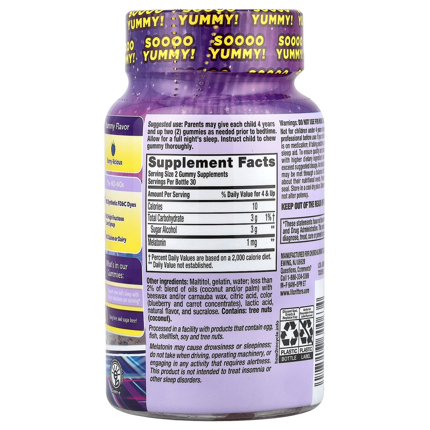 L'il Critters, PJ Masks Power Heroes, Melatonin Gummies, For Ages 4+, Yummy Berry, 60 Gummies (0.5 mg per Gummy)