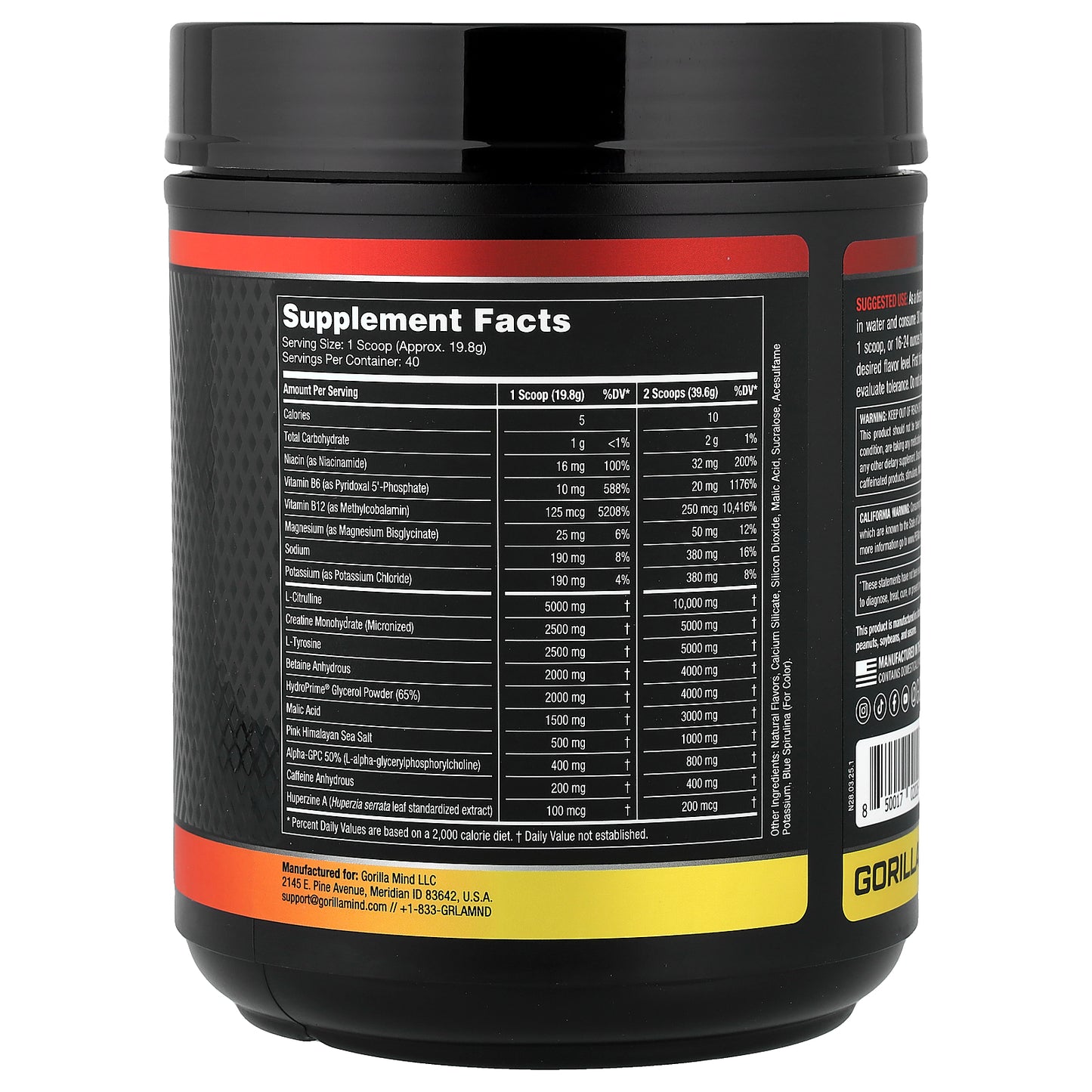 Gorilla Mind, Mode®, Pre-Workout Formula, Bombsicle, 1.75 lb (792 g)