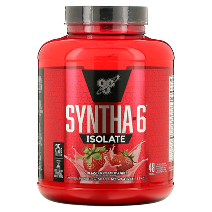 BSN, Syntha-6® Isolate, Protein Powder Drink Mix, Strawberry Milkshake, 4.02 lbs (1.82 kg)