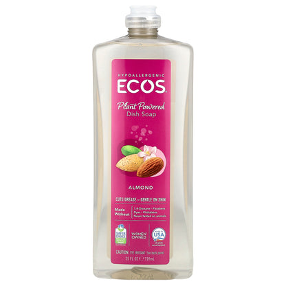 Earth Friendly Products, Ecos®, Dish Soap, Almond, 25 fl oz (739 ml)