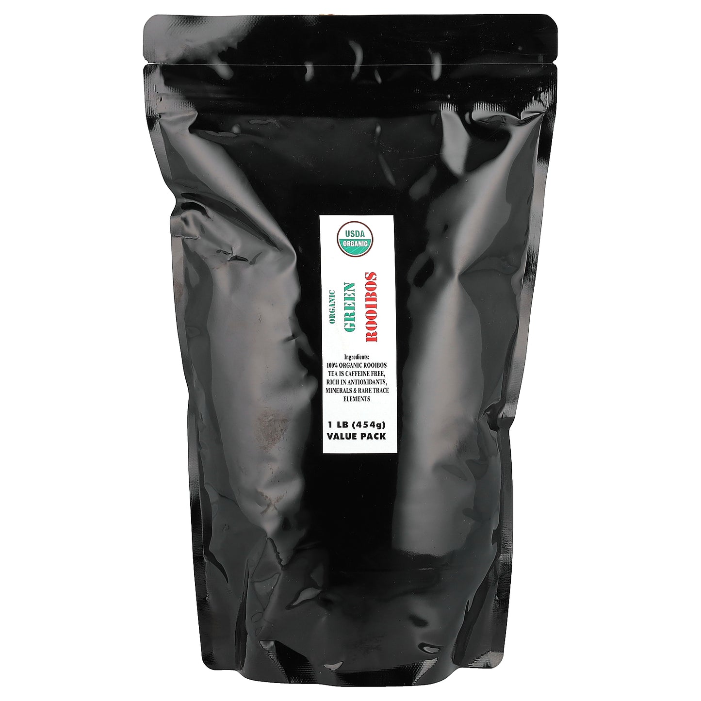 J&R Port Trading, Organic Green Rooibos, Caffeine Free, 1 lb (454 g)