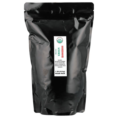 J&R Port Trading, Organic Green Rooibos, Caffeine Free, 1 lb (454 g)