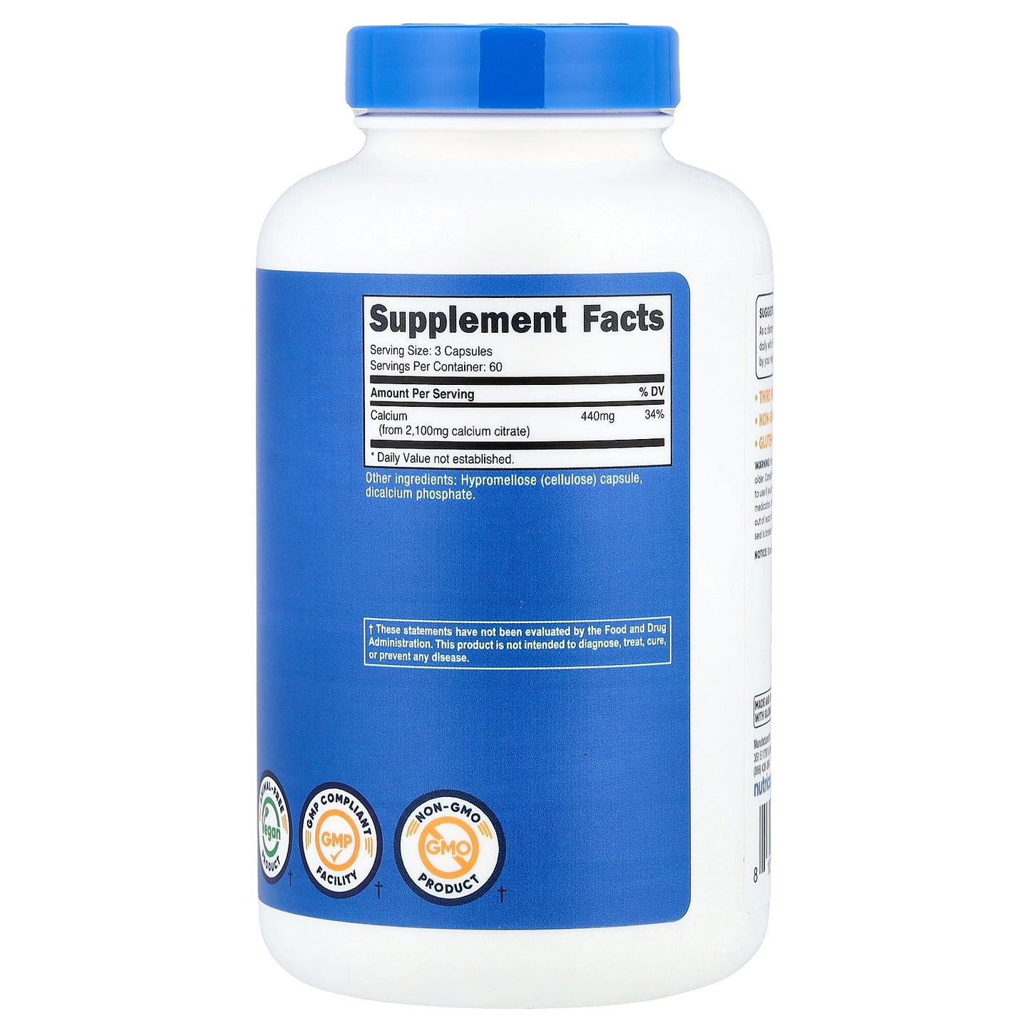 Nutricost, Calcium Citrate, 180 Capsules (700 mg per Capsule)