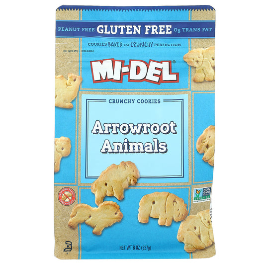 Mi-Del Cookies, Crunchy Cookies, Arrowroot Animals , 8 oz (227 g)