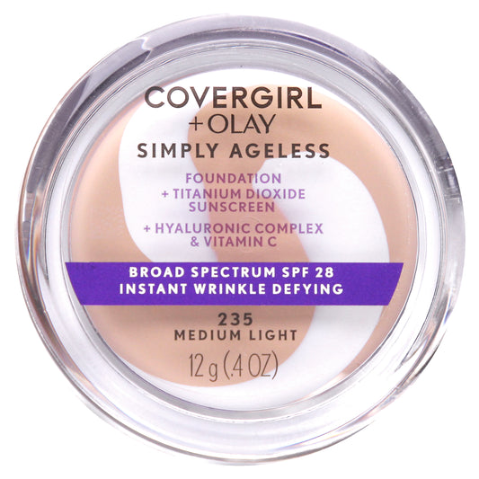 Covergirl, Olay Simply Ageless, Foundation, SPF 28, 235 Medium Light, 0.4 oz (12 g)