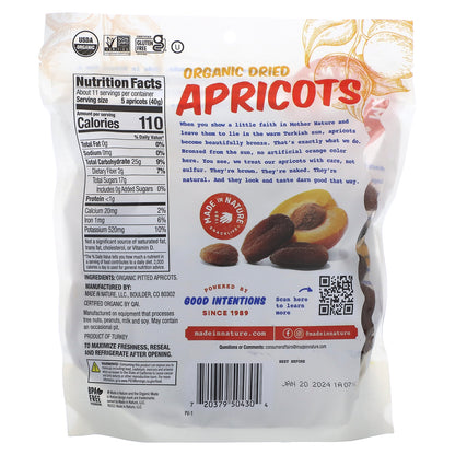 Made in Nature, Organic Dried Apricots, Tree-Ripened & Unsulfured, 1 lb (454 g)