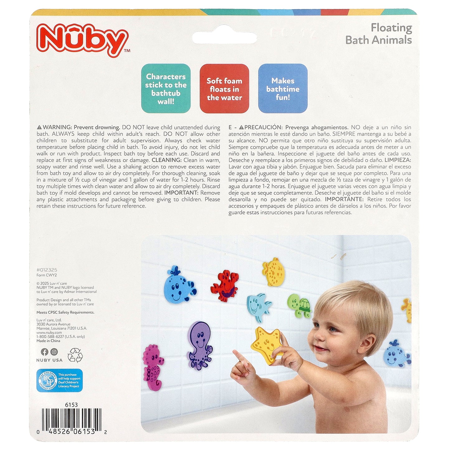 Nuby, Floating Bath Animals, 3+ Years, 16 Pieces
