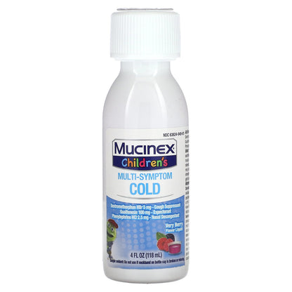 Mucinex, Children's, Multi-Symptom Cold, Ages 4+ Yrs, Very Berry, 4 fl oz (118 ml)