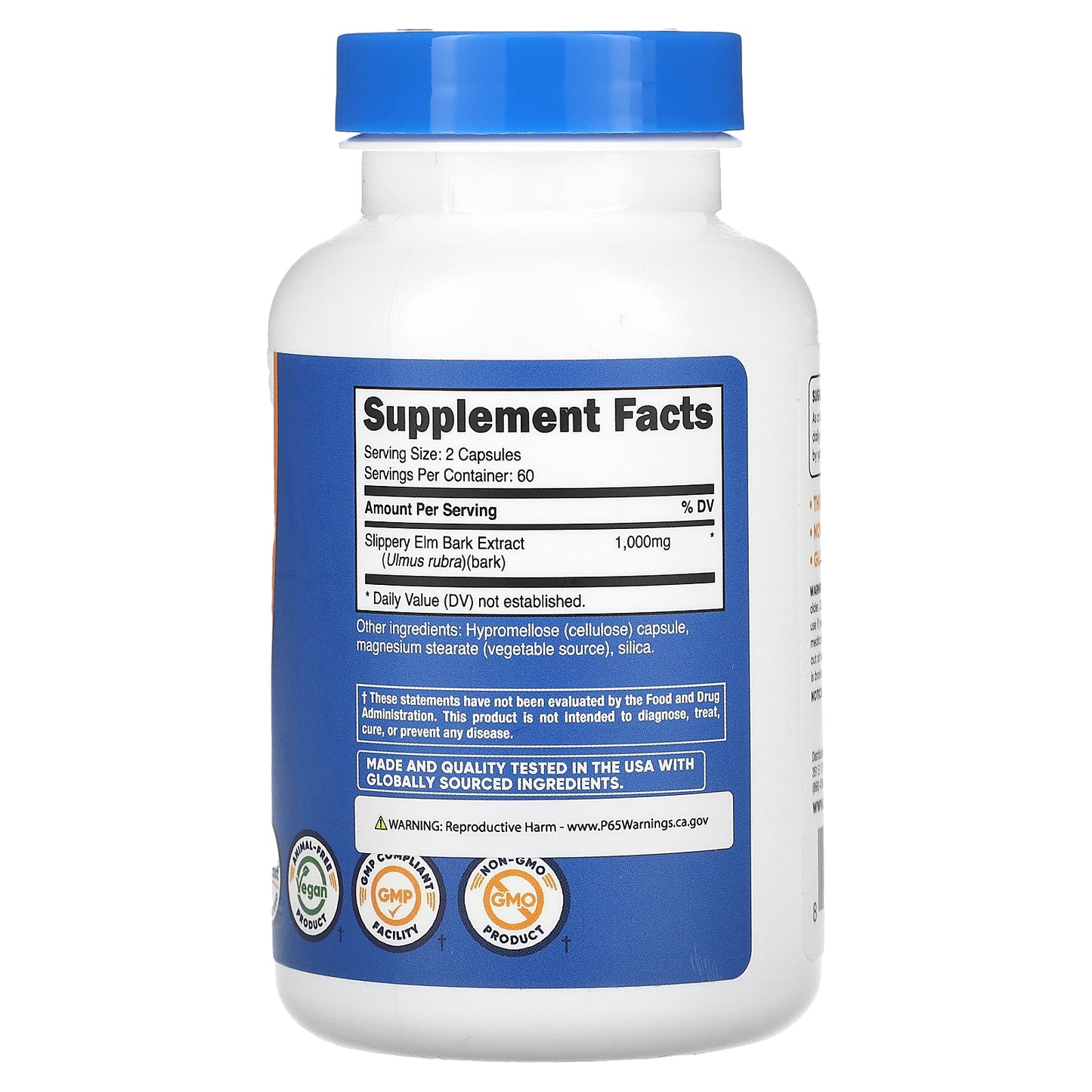 Nutricost, Slippery Elm Bark, 120 Capsules (500 mg per Capsule)