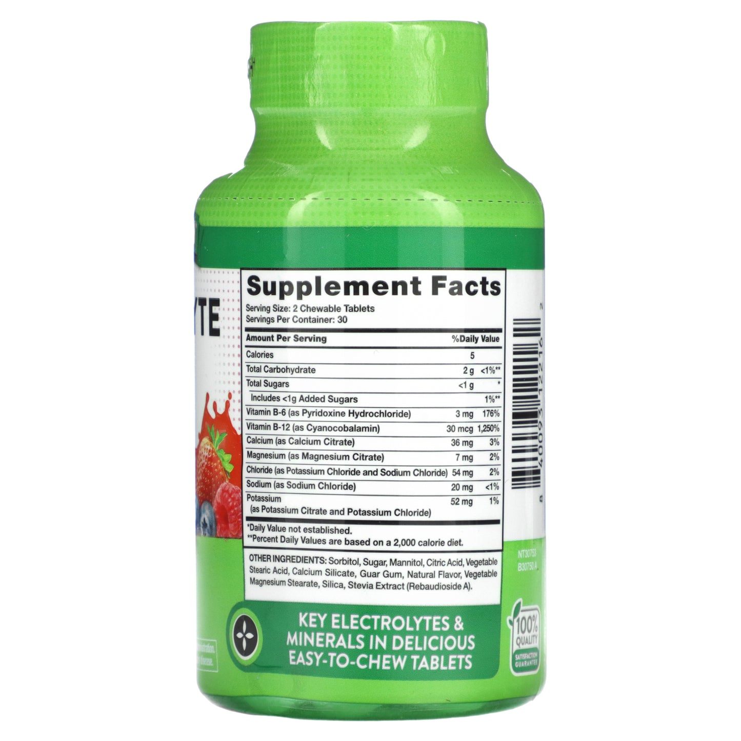 Nature's Truth, Electrolyte Hydration + B Vitamins Chewables, Natural Berry, 60 Chewable Tablets