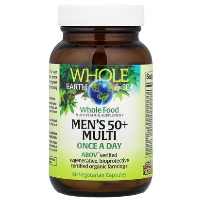 Natural Factors, Whole Earth & Sea®, Men's 50+ Multi, 60 Vegetarian Capsules