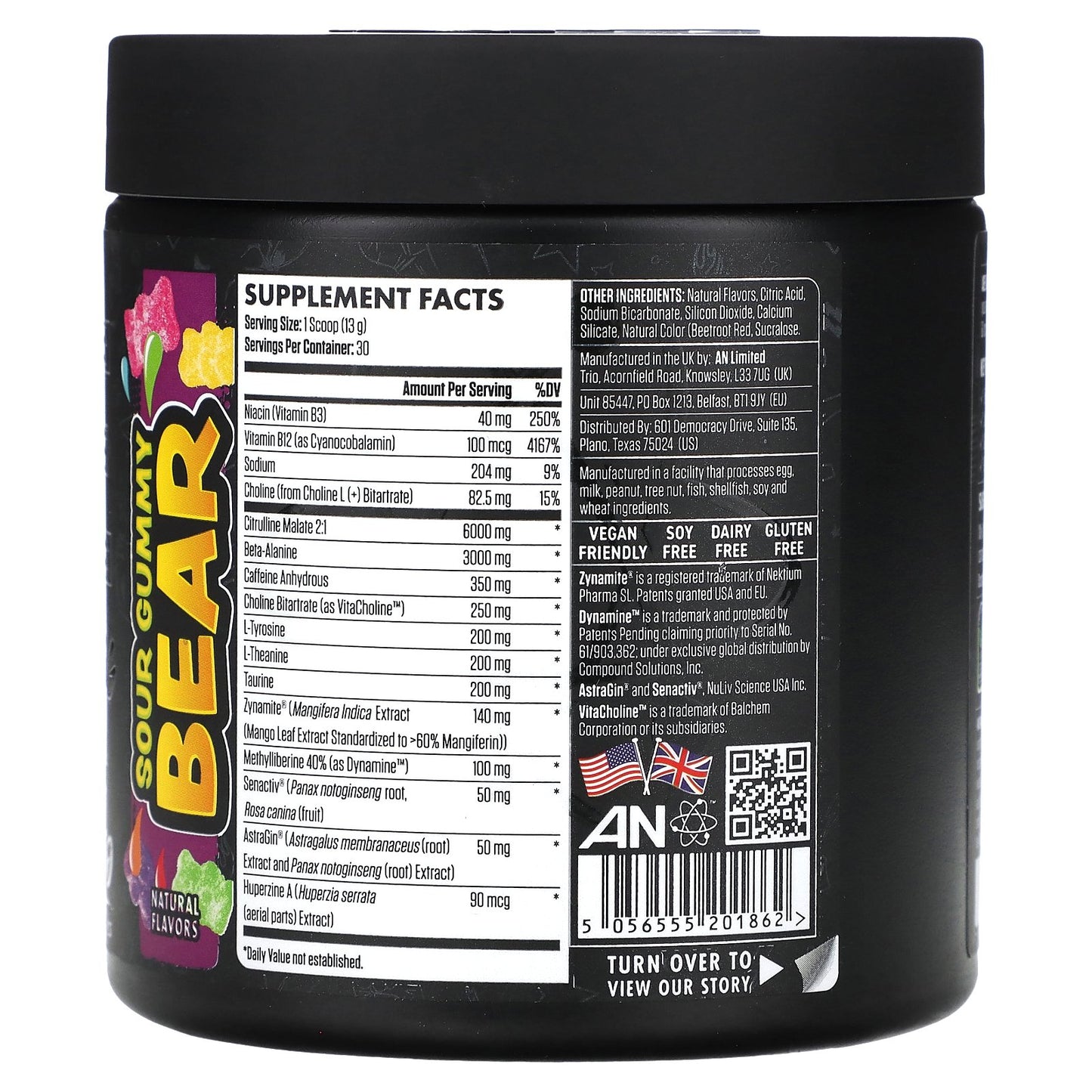 ABE, Ultimate Pre-Workout, Sour Gummy Bear, 13.75 oz (390 g)