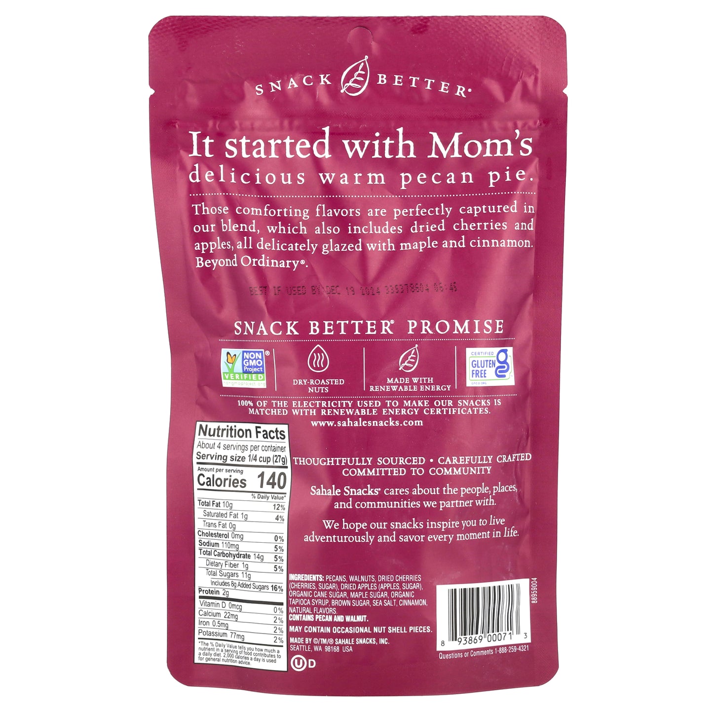 Sahale Snacks, Glazed Mix, Maple Pecans, 4 oz (113 g)