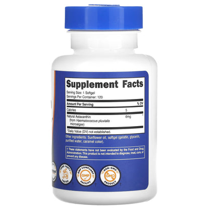 Nutricost, Astaxanthin, 6 mg, 120 Softgels
