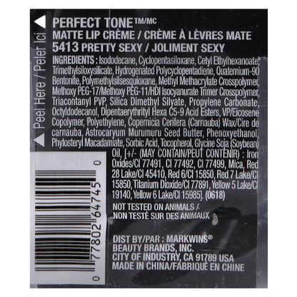 Black Radiance, Perfect Tone, Matte Lip Crème, 5413 Pretty Sexy, 0.17 fl oz (5.1 ml)