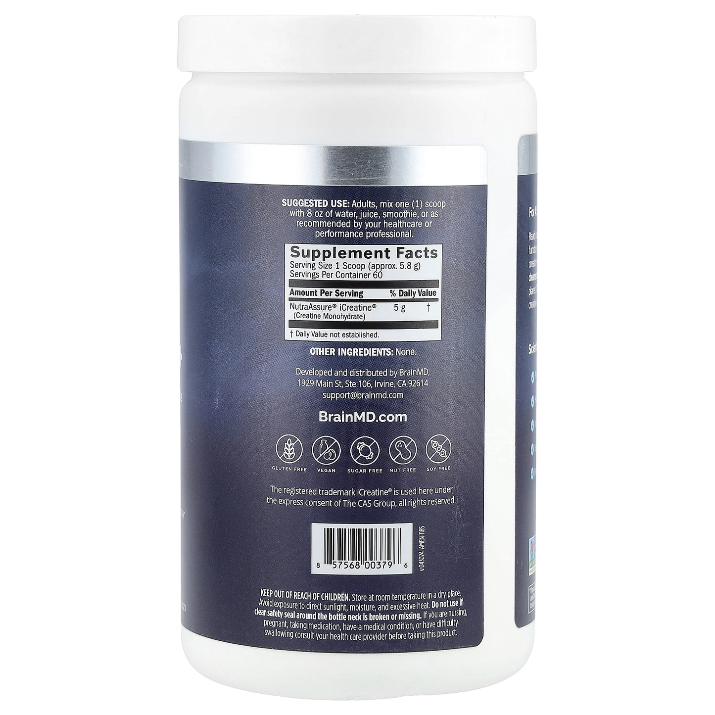 BrainMD, Smart Creatine+, Unflavored, 12.35 oz (350 g)