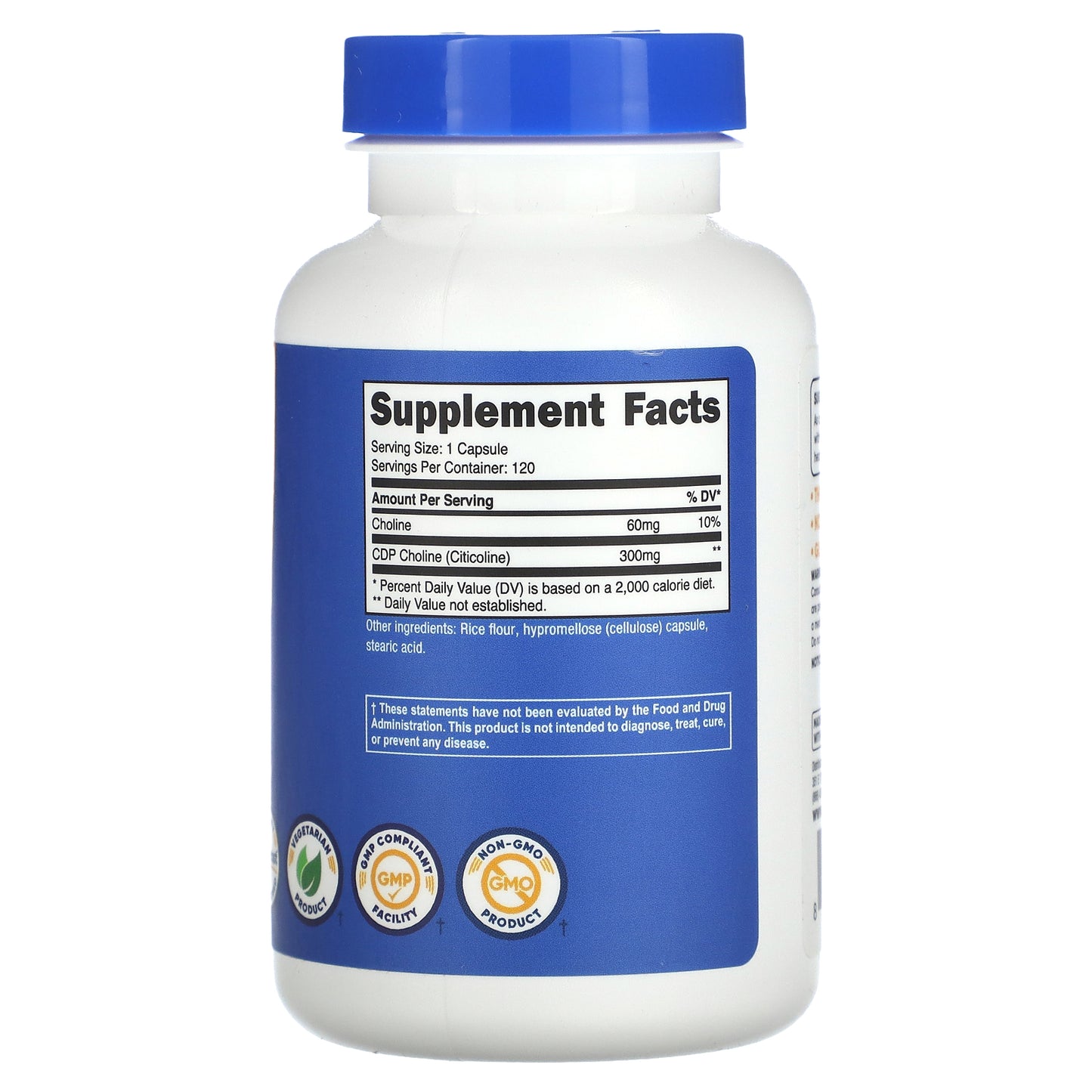 Nutricost, CDP Choline, Citicoline, 300 mg, 120 Capsules