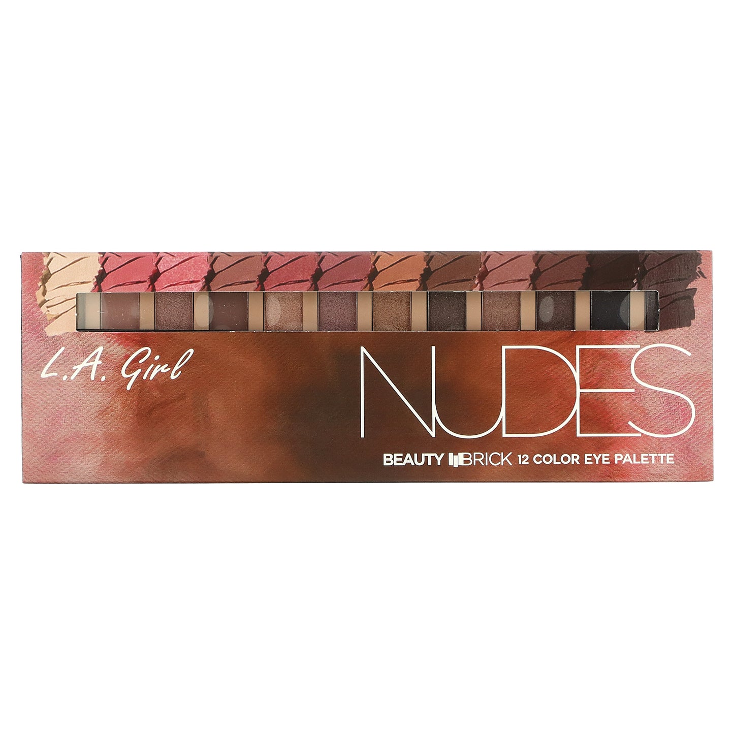 L.A. Girl, Beauty Brick, 12 Color Eye Palette, GES331 Nudes, 0.42 oz (12 g)