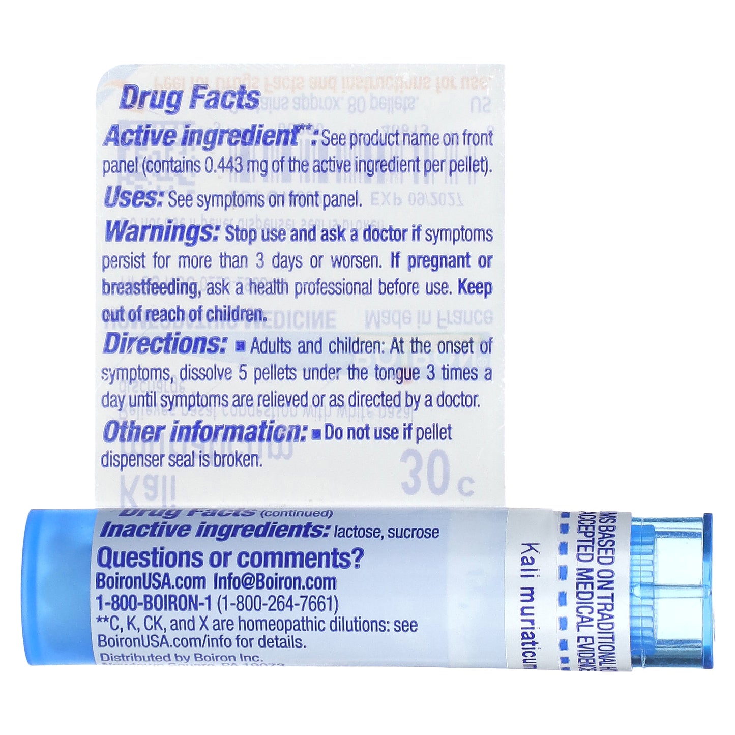 Boiron, Kali Muriaticum, 30C, Nasal Congestion Relief, Approx 80 Pellets