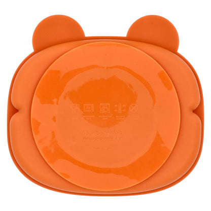 Sage Spoonfuls, Bear Silicone Suction Plate, Orange, 1 Count